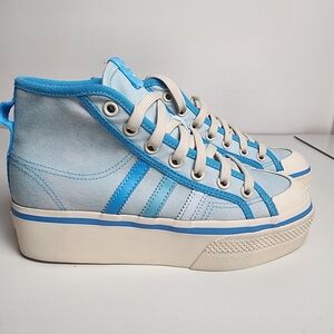 Adidas Women's Blue High-Top Sneakers